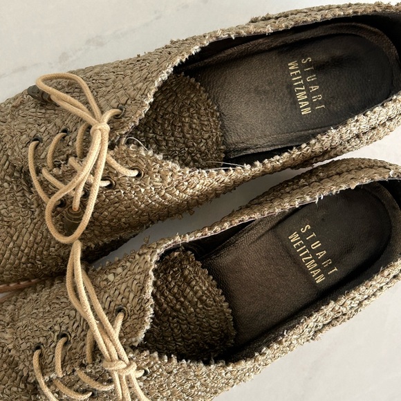 Vintage Stuart Weitzman Raffia Flats Oxfords Size 8 - Picture 5 of 5